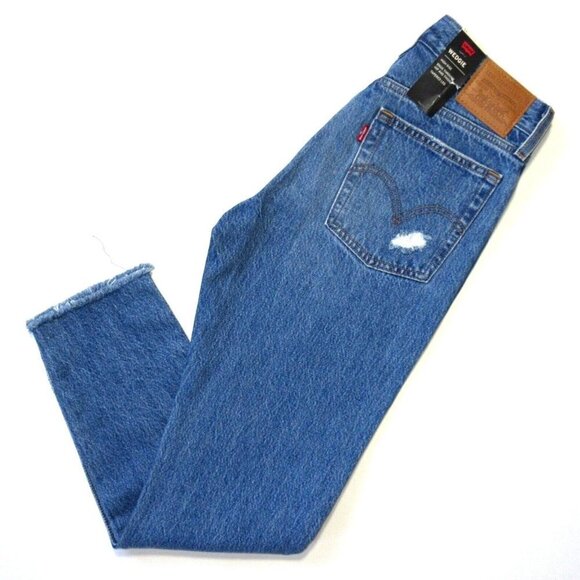NWT Levi's Wedgie Icon in Athens Hera High Rise Tapered Leg 100% Cotton Jeans 26 - Picture 5 of 5